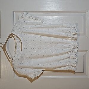 Rewind White Eyelet Peplum Top Size XS